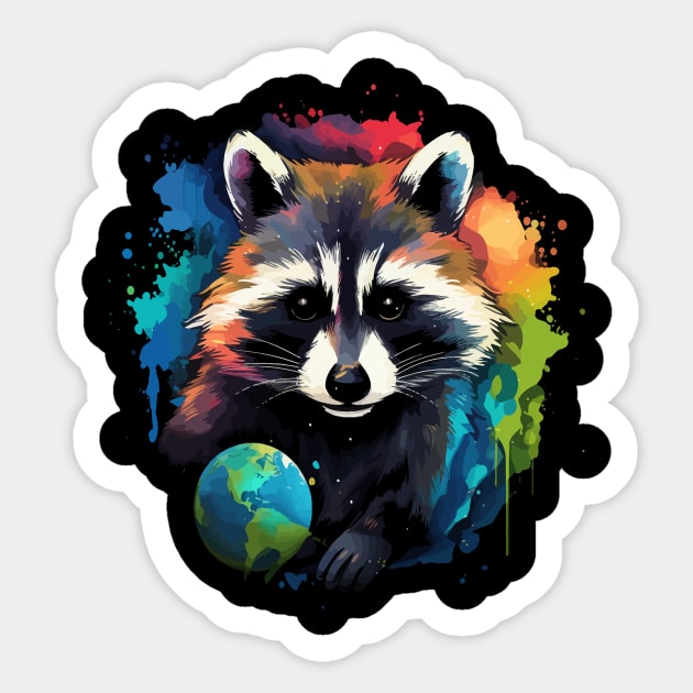 Raccoon Earth Day Sticker by JH Mart